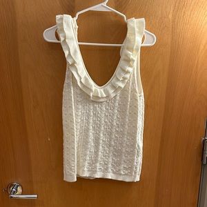 Maje White Knit Top Size Small